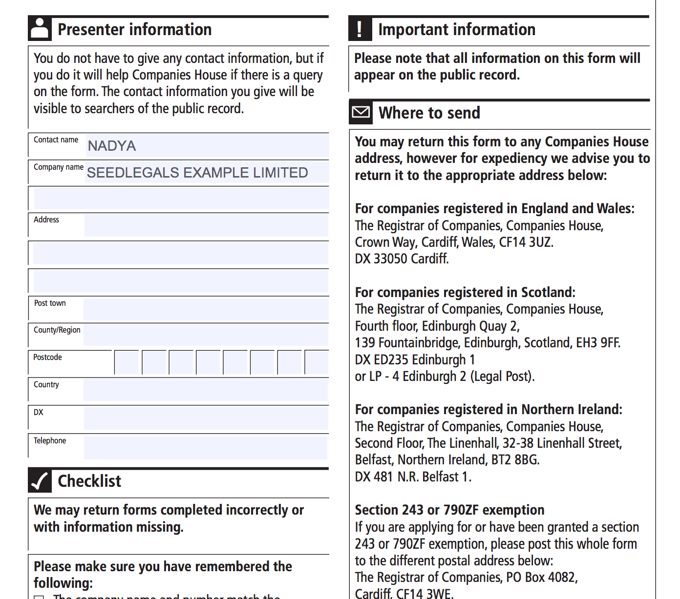 How do I correct a filing mistake on Companies House with an RP04 form?